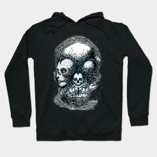 Halloween Skull Faces Design Hoodie